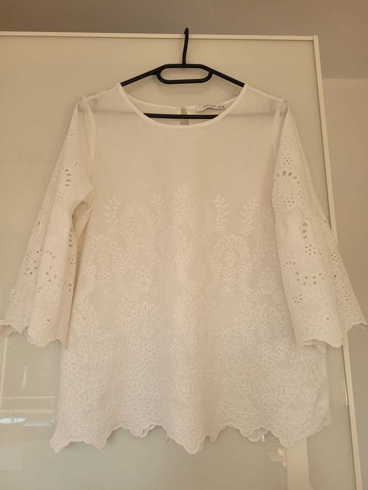 bluza alba de bumbac Reserved