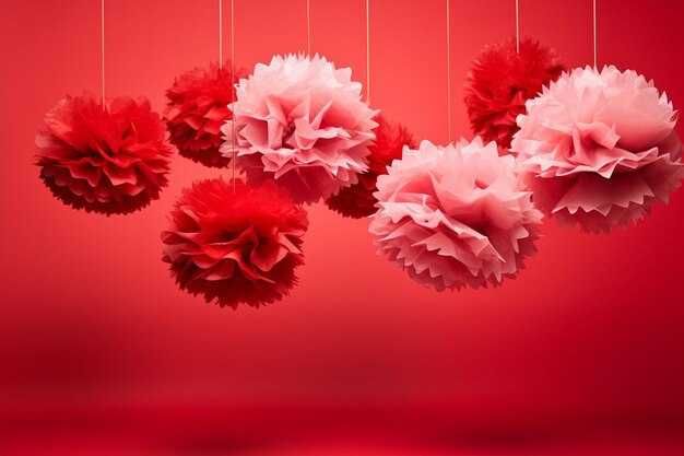 Бумажные цветы украшение день влюбленных