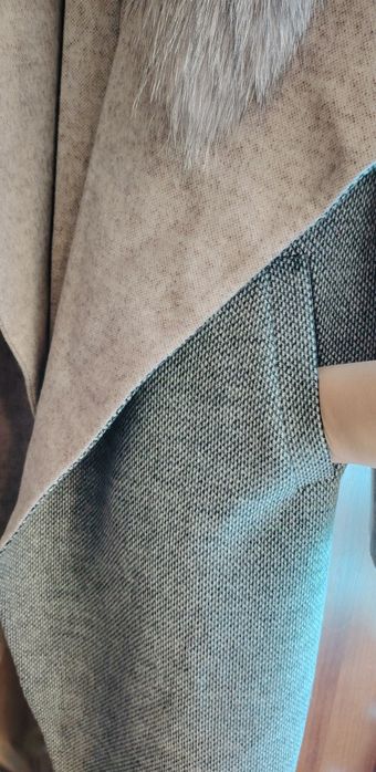 Кашемировое пальто с натуральным мехом. Производство Турция, бренд Alb