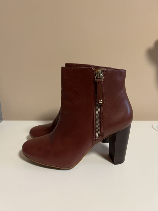 Дамски боти на ток естествена кожа Zara, Topshop