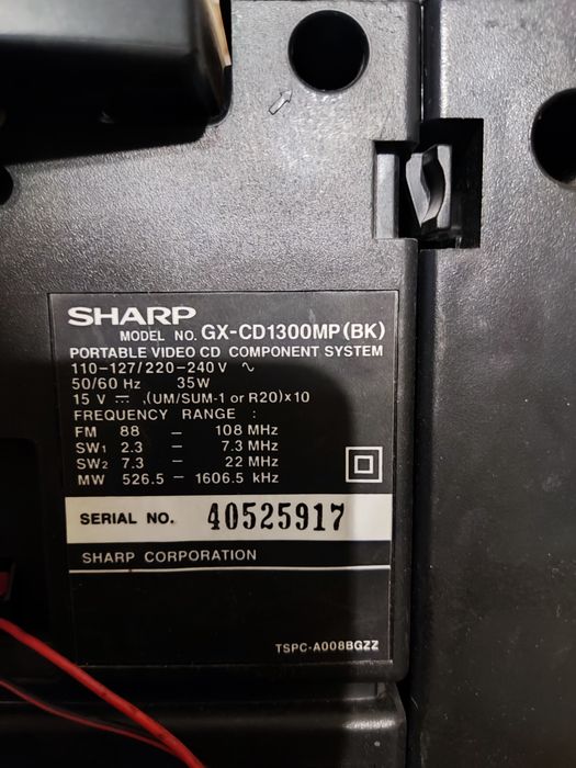 Магнитола, SHARP GX-CD1300MP,(BK,)