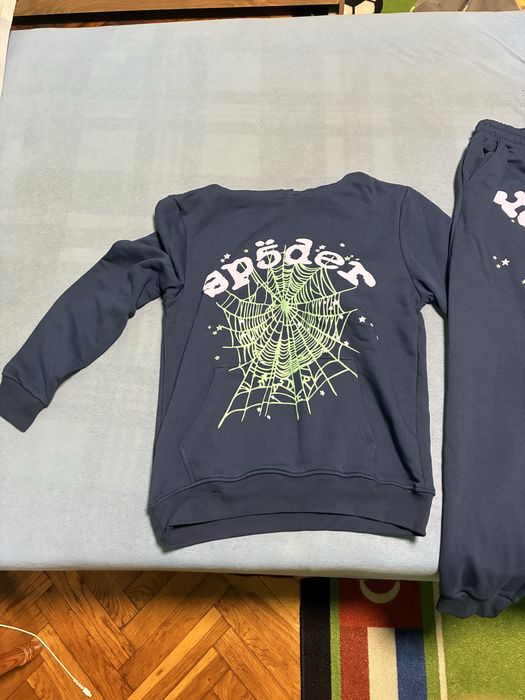 Sp5der web hoodie dark blue