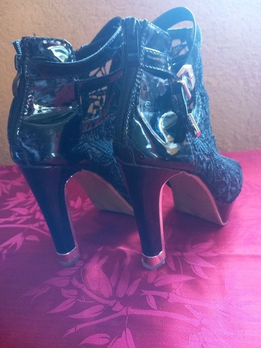 Pantofi LAFER, damă, negrii cu auriu