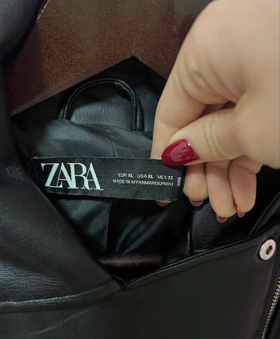 Дамско кожено яке ZARA – размер L/XL