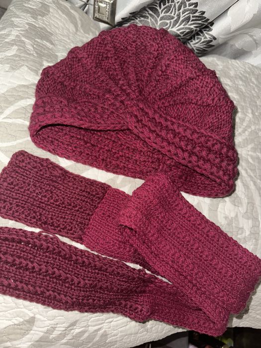 Тюрбан женский + шарф (натуральная шерсть)