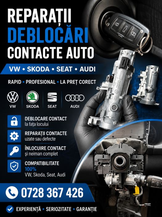 Reparatii debloacare butuc contact blocat non-stop Audi Seat Audi VW golf touran caddy jetta tiguan octavia superb fabia scala leon altea a1 a3 a5