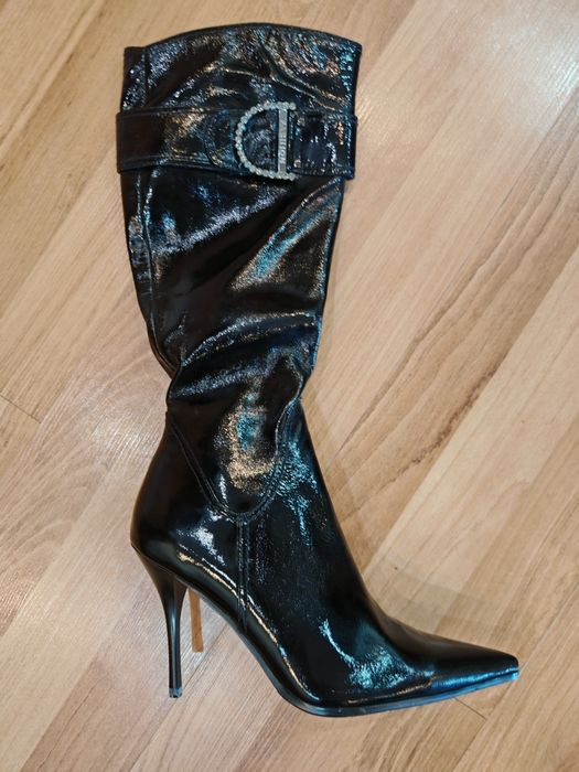 Сапожки, натуральная лаковая кожа