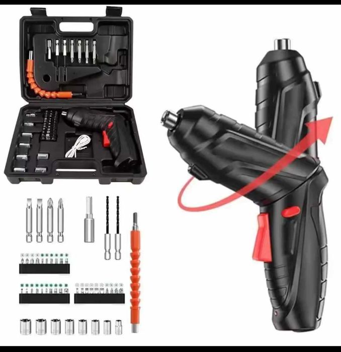 Surubelnita electrica fara fir 8 in 1, trusa cu 47 piese,