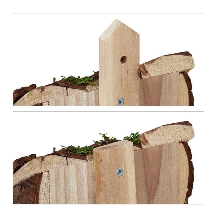 Casuta pentru pasari din lemn natural si muschi de copac 23x15x14 cm