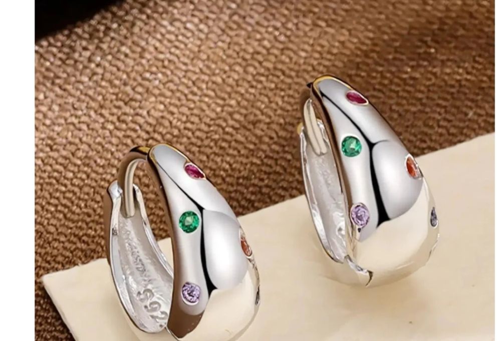 Сребърни Обеци Циркон