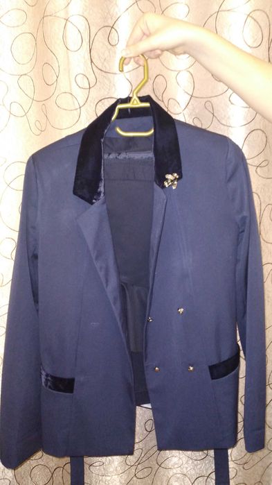 Пиджак + юбка синяя
