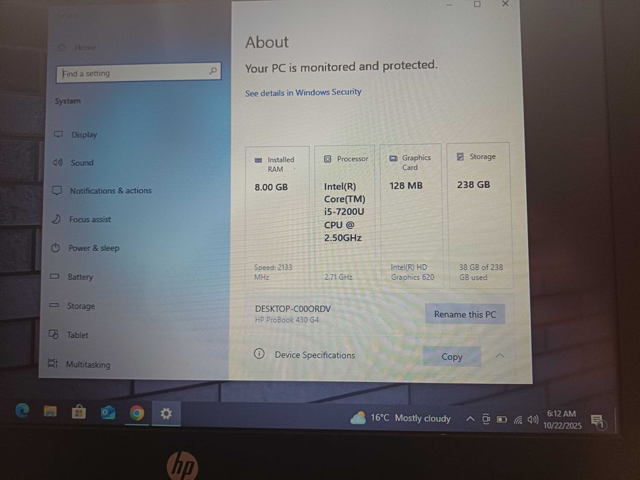 13.3' HP ProBook Core™i5-7th/8GB DDR4/256GB с Бат. 4 часа