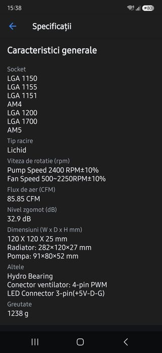 Watercooler PC DeepCool LE520 ca nou