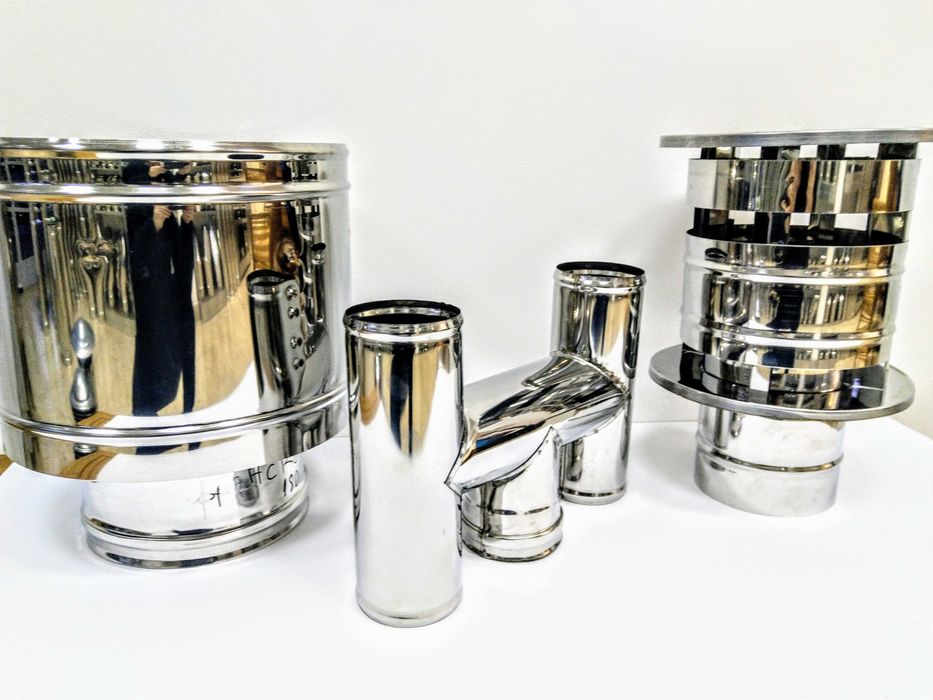 Димоотводи и кюнци от неръждаема стомана, единични и изолирани с вата