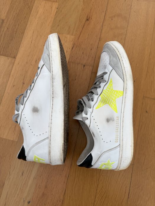 Sneakers Golden Goose Ball Star – Alb și Galben Fluorescent – Mărimea EU 40