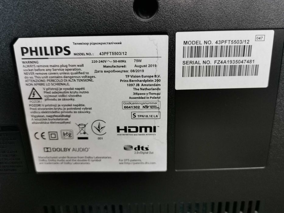 TV Philips 43pft5503