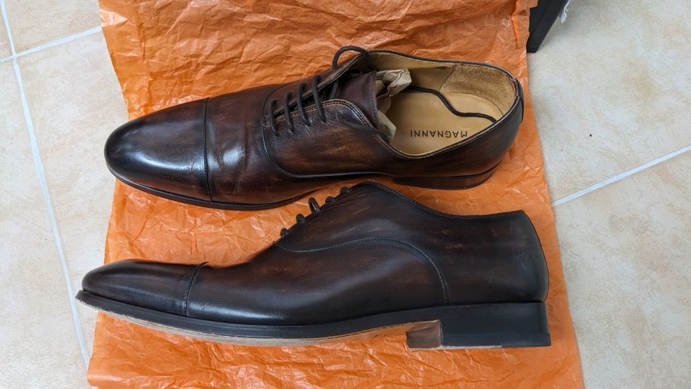Луксозни мъжки кожени обувки Magnanni тип oxford