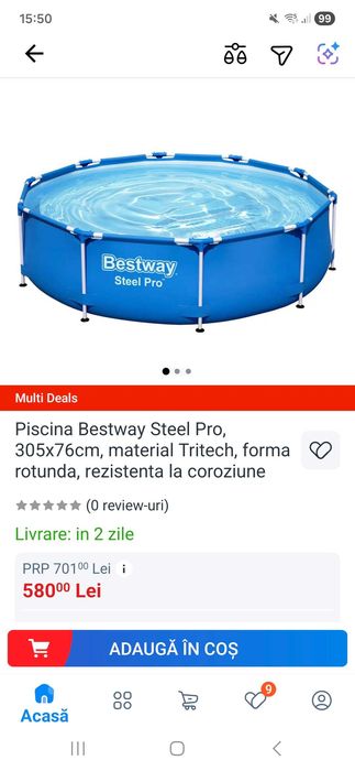 Piscina supraterana 305 cm + acoperiș cadou