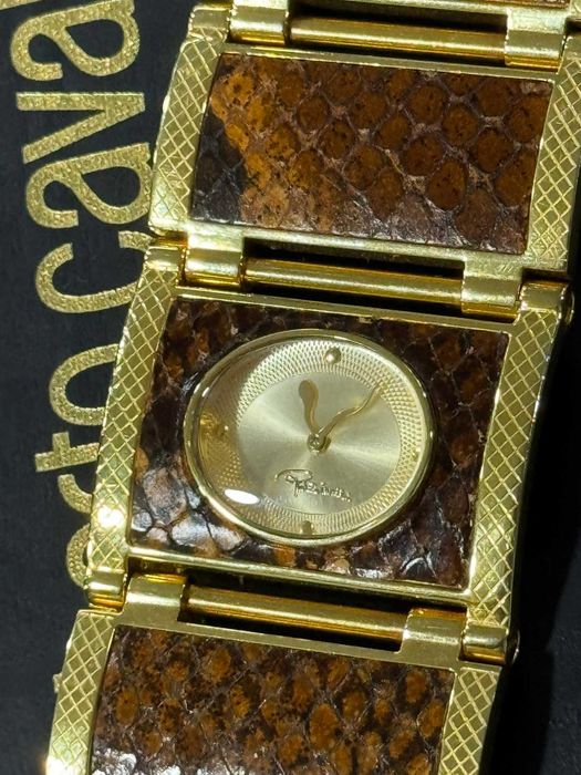 дамски часовник Roberto Cavalli Timewear (Златист / Кожа питон)