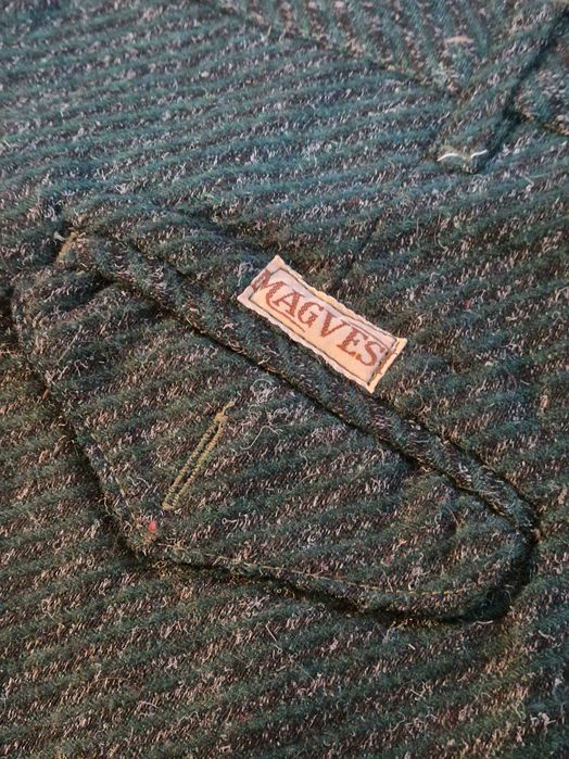 Pantaloni de tweed, pentru bărbați, de culoare verde inchis, marime 48