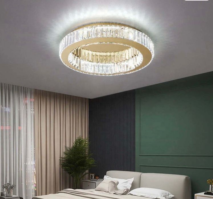 Candelabru LED modern cu cristal și telecomandă – Alessandro Design VERTUS