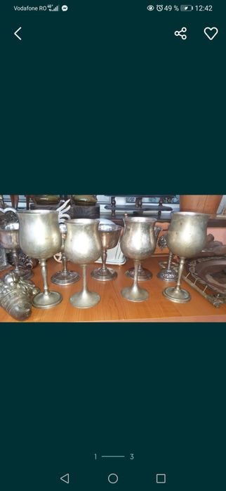 Set pahare portelan si inox