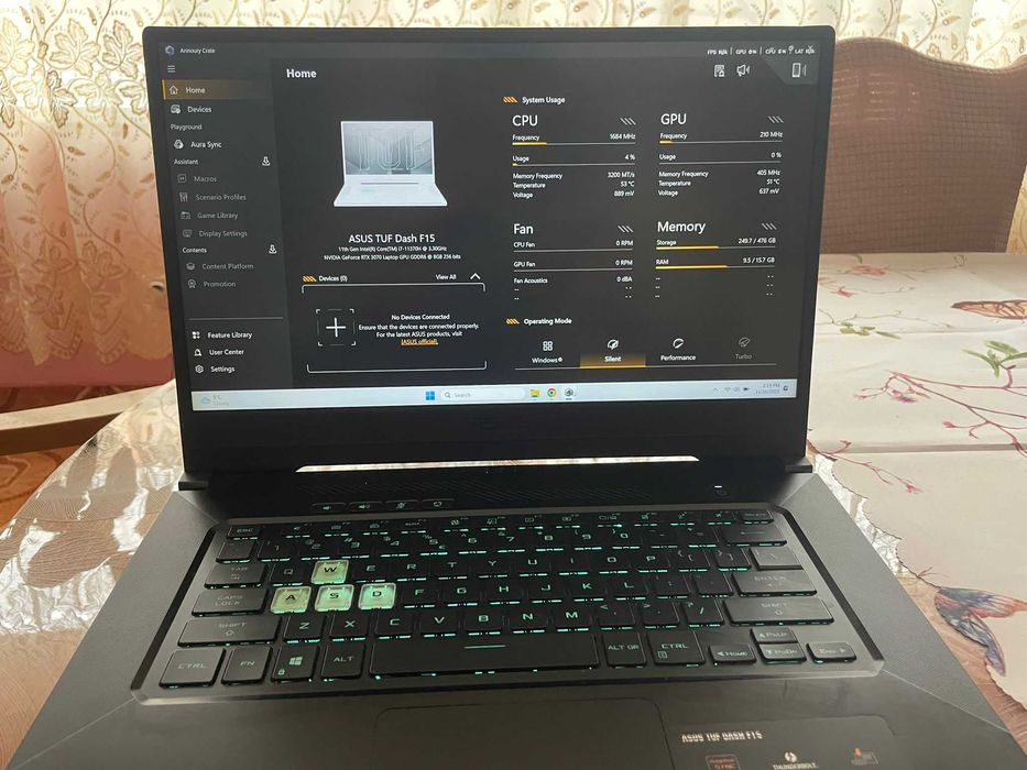 ASUS TUF Dash F15 – i7 11th Gen - RTX 3070 8GB - 16GB.