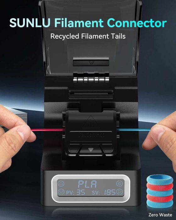 Свързващ филамент SUNLU с 200 бр. PTFE ръкав за 3D принтер, филамент 1.75 мм, съвместим с PLA, PETG