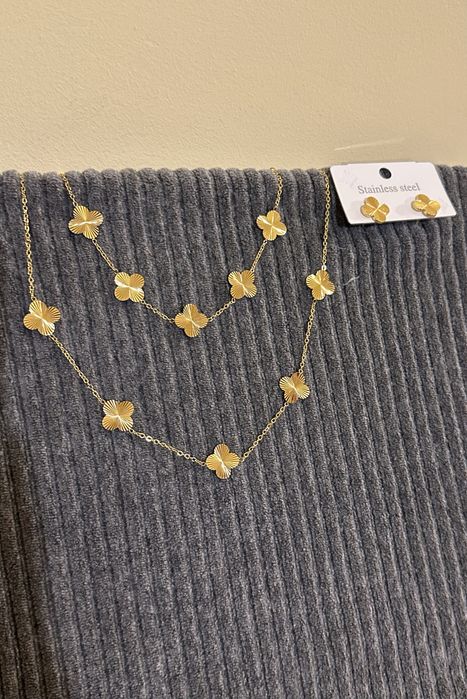 Set trifoi placat cu aur 18K