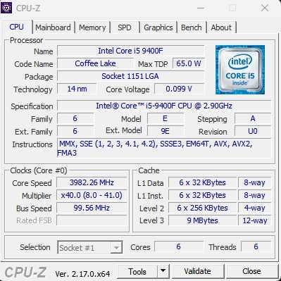 Процесор CPU Intel Core i5-9400F, 2.9Ghz, 4.1Ghz Turbo, 9M, LGA1151