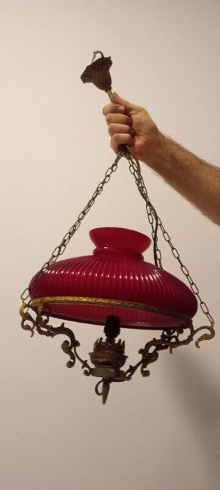 Elegant lampadar tip opalina din alama masiva ,piesa deosebita ,78 cm