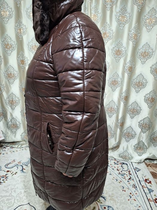 Продам пуховик эко кожа