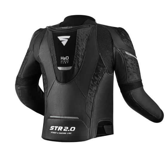 Кожен мото екип SHIMA STR 2.0 BLACK ,всички протектори,гърбица,