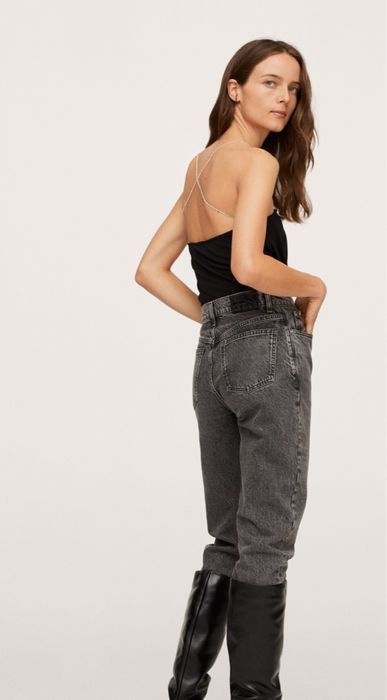 Топ с презрамки от камъчета р-р M, Mango