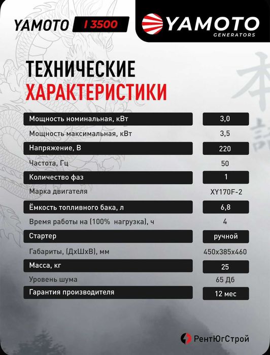 генератор YAMOTO I3500