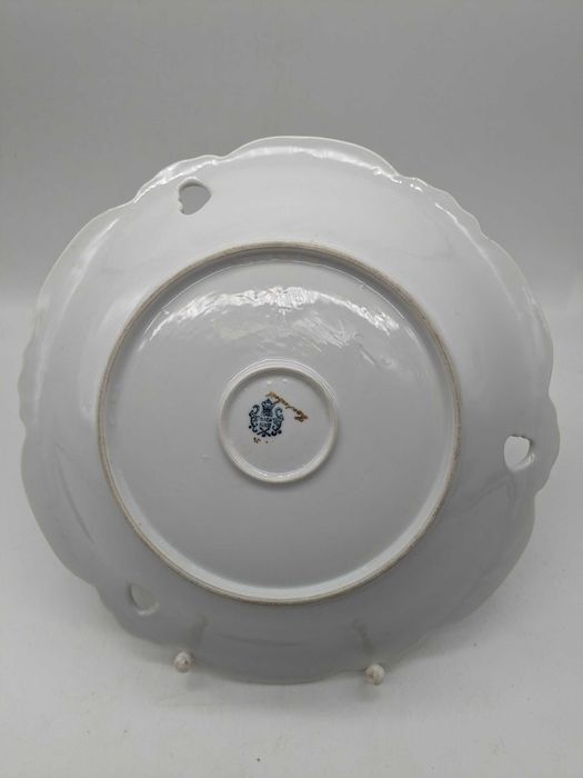 Schaubach Kunst блюдо тарелка золото Германия цветы раритет.