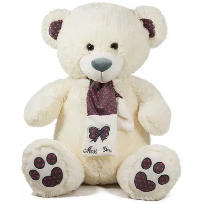 Плюшено Мече с шал 60см седнал 40124