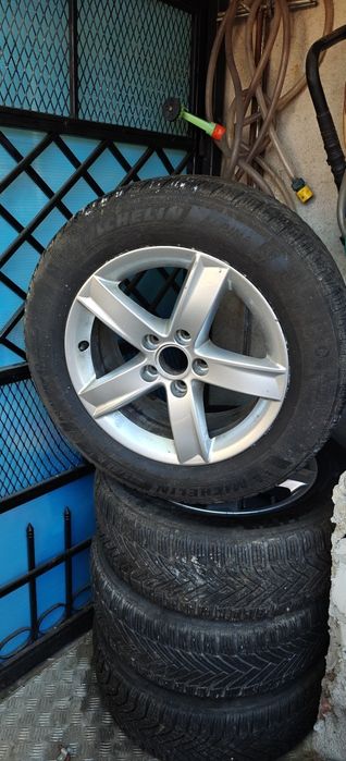 Vand 4 roti complete, anvelope iarna Michelin Alpin 225x55x16 si jenti