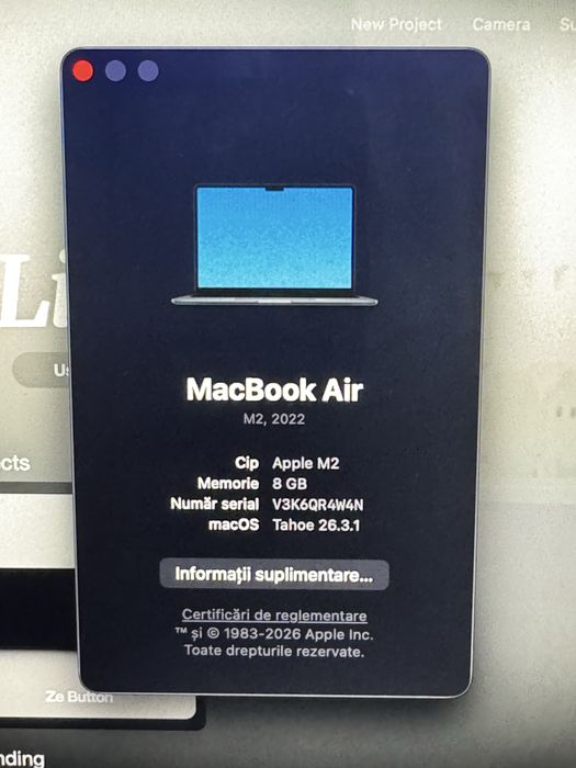 Vand macbook air  M2 2022