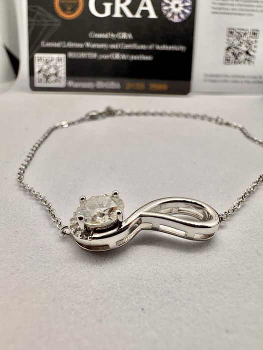 Сребърна гривна с мойсанит (Диамант) 1 карат