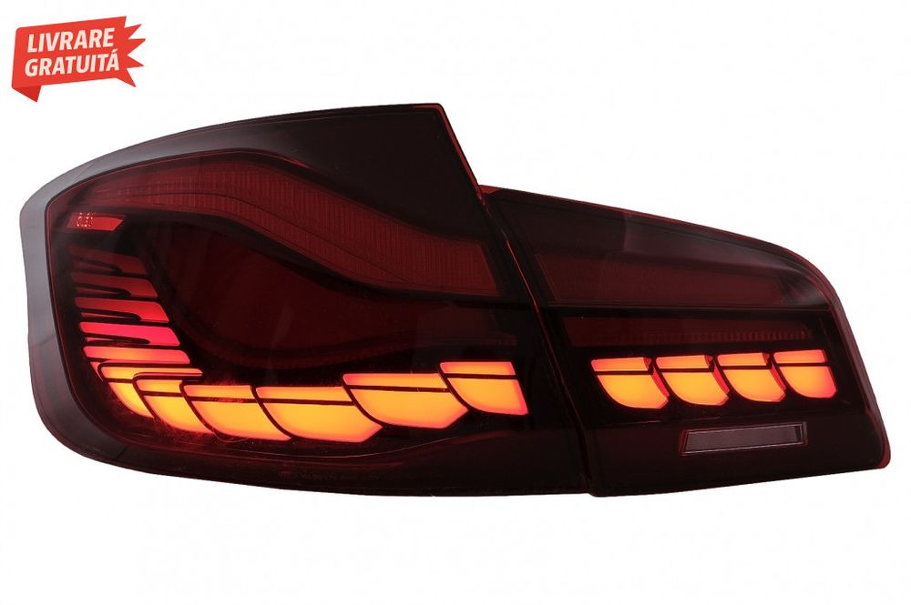 Stopuri OLED BMW Seria 5 F10 (2011-2017) Rosu Clar cu semnal dinamic