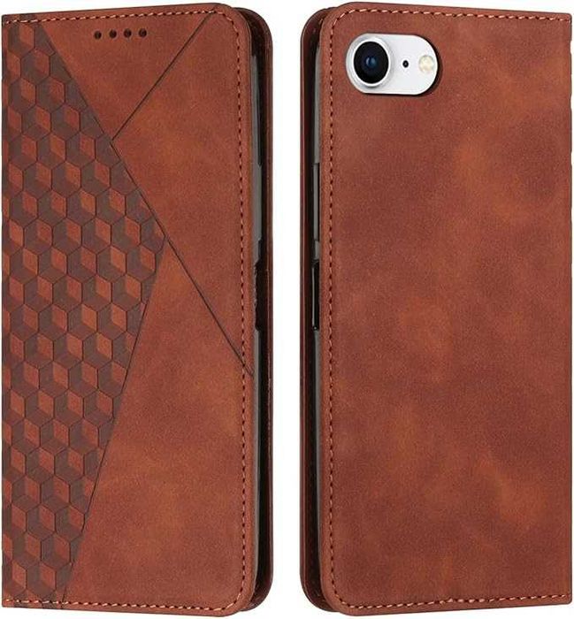 Кожен калъф с капак за iPhone SE4