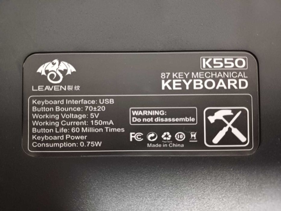 vand tastatura gaming keyboard k550 leaven 87 key noua