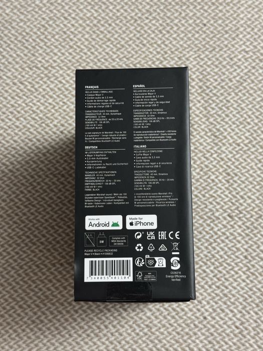 Наушники Marshall Major V черный