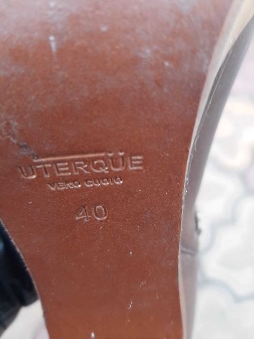 Botine "UTERQUE" - 40 - piele naturala - Maro