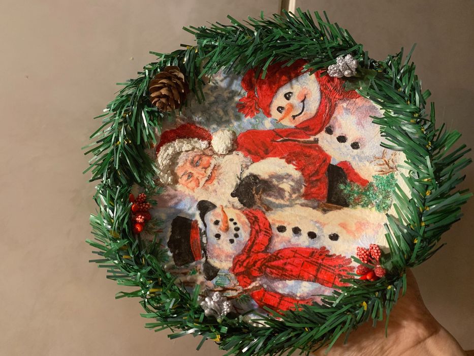 Тарелка декоративная  на Новый год