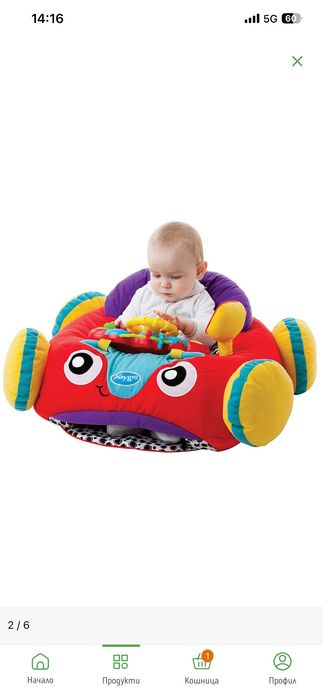 PLAYGRO Игрален център със светлинии звуци Плюшена кола