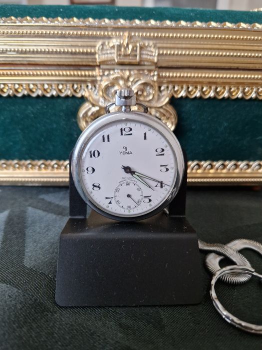 Прекрасен антикварен колекционерски френски джобен часовник Yema