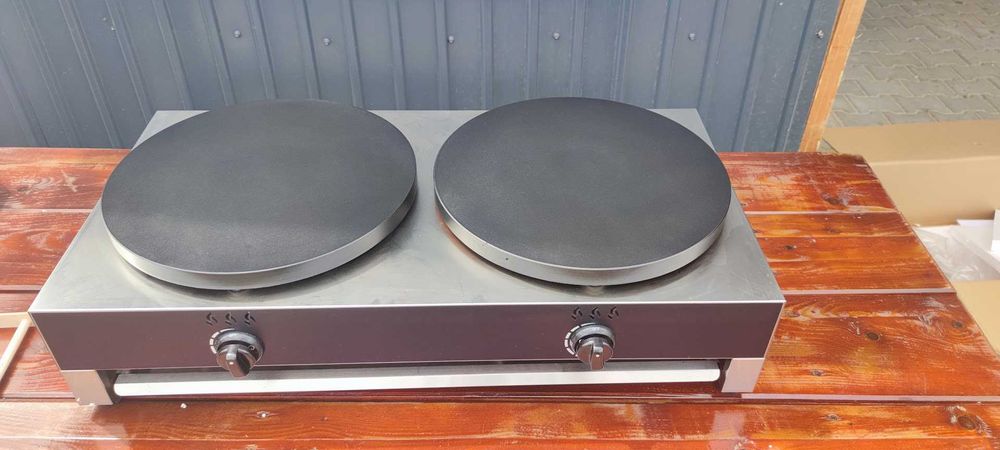 Crepiera dubla pe gaz 40 cm GPL Plita Clatite Uriase Fonta NOUA