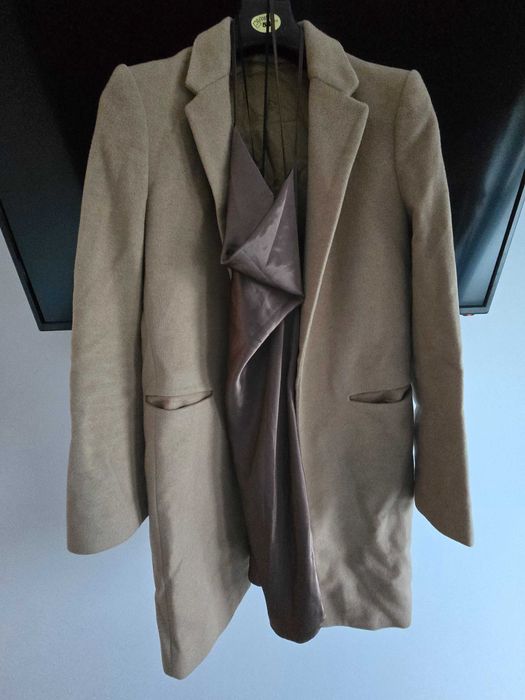 Palton bej dama XS-S, 70% lana si 12% Angora